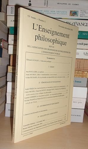 Revue de L'Enseignement Philosophique - N°2: 52e Année. Nov.-Déc.2001