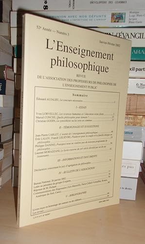 Revue de L'Enseignement Philosophique - N°3: 52e Année. Jan.-Fév.2002