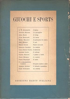 Giuochi e sports - AA.VV. Radio Italiana editore, BB9