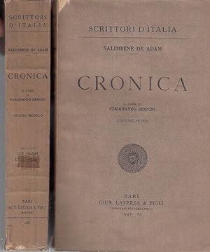 Cronica. 2 Voll. Salimbene De Adam. Laterza. 1942. RM6