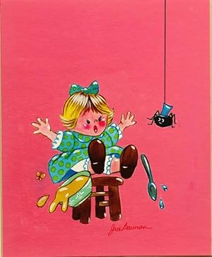 ORIGINAL CHILDREN'S BOOK ART, "LITTLE MISS MUFFET"