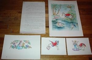 ORIGINAL CHILDREN'S BOOK ART, "MR. HERON AND THE FAIRIES".