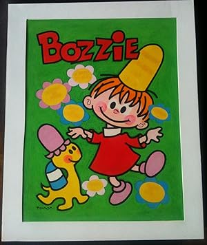 1972 ORIGINAL CHILDREN'S BOOK COVER ART "BOZZIE".