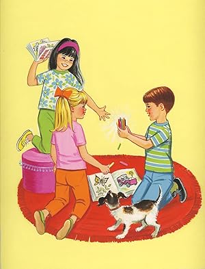 ORIGINAL CHILDREN'S BOOK ART, "BOOK TWO " coloring book circa 1960's.