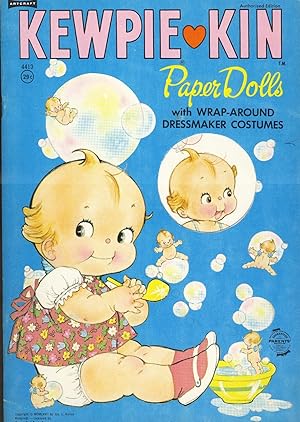 KEWPIE KIN PAPER DOLLS with WRAP-AROUND DRESSMAKER COSTUMES.