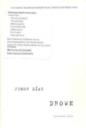 drown by junot diaz signed abebooks