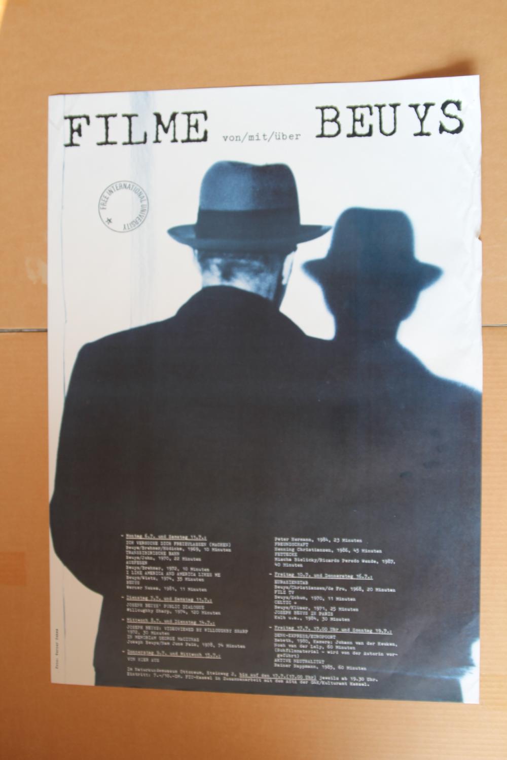 Ausstellungsplakat Filme von/mit/über Beuys