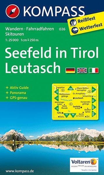 Seefeld in Tirol, Leutasch : Wander-, Radtouren- und Mountainbikekarte ; mit Panorama. Kompass ; 026
