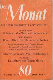 Der Monat. Eine internationale Zeitschrift. Heft 80, Mai 1955, 7. Jahrgang.