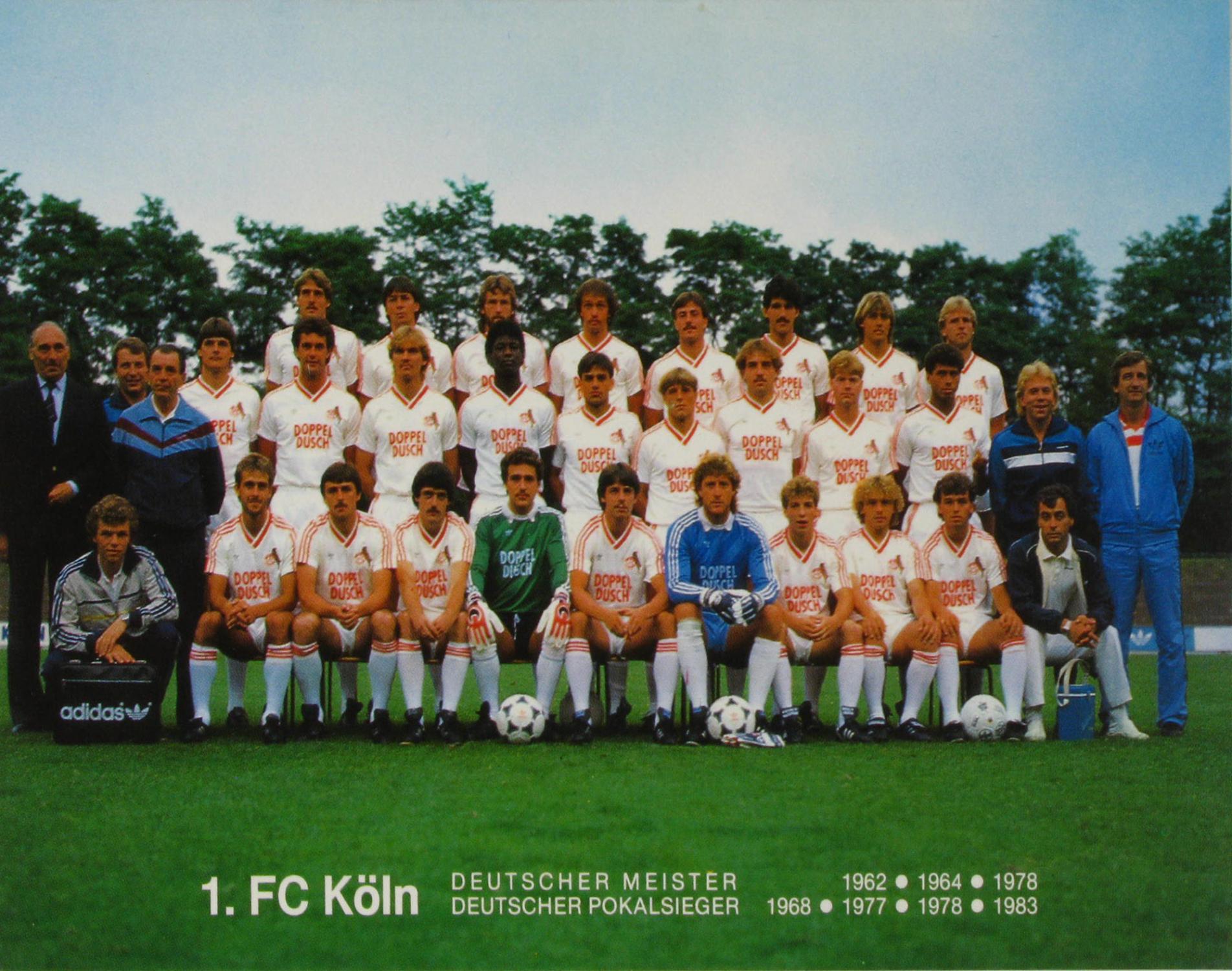 1 FC Köln Mannschaftskarte DFB Pokalsieger 1983