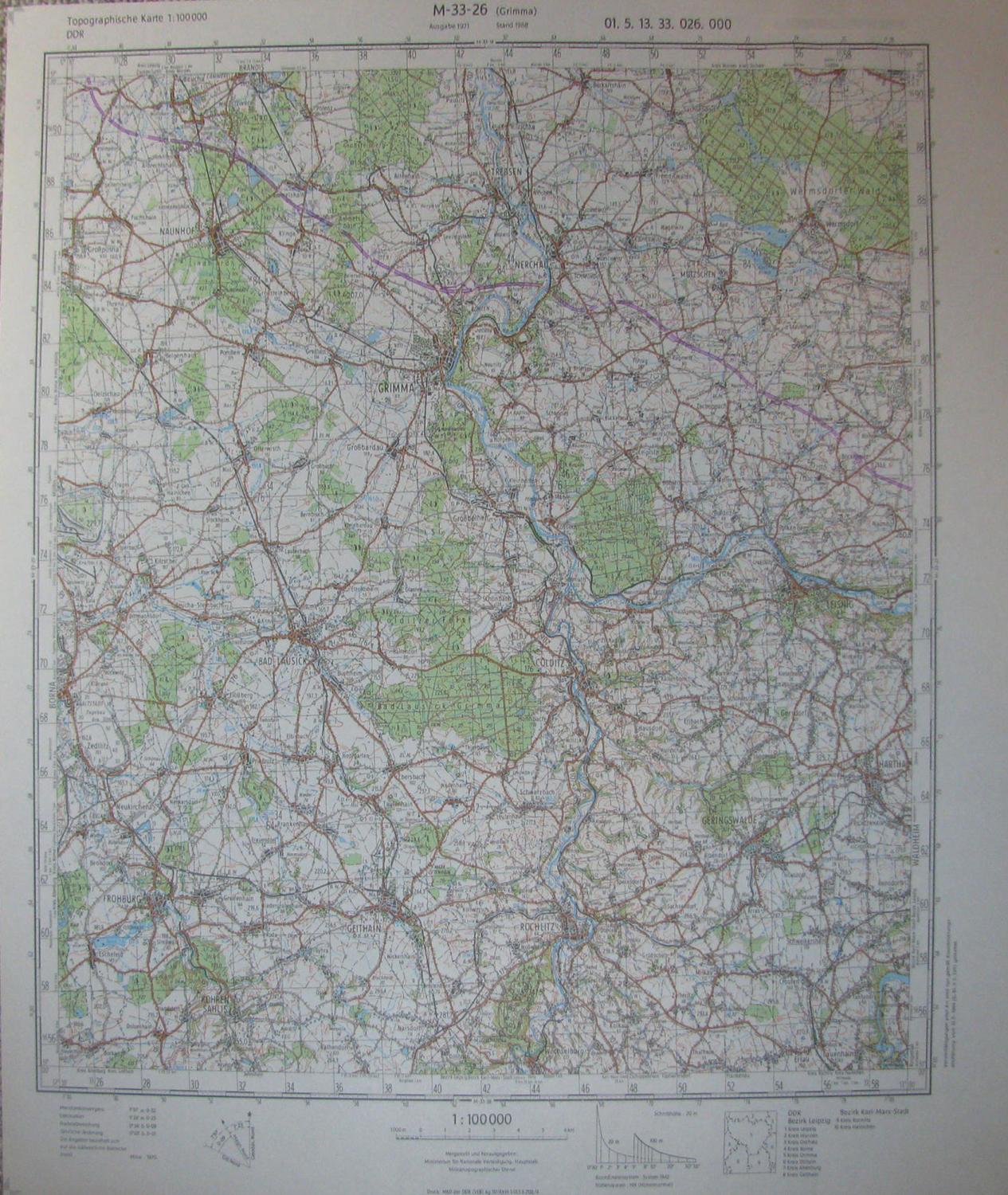 topographische karte grimma - ZVAB
