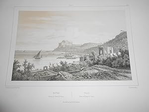 1850 Litografia Baia Rovine del Tempio di Venere - Pozzuoli Campi Flegrei