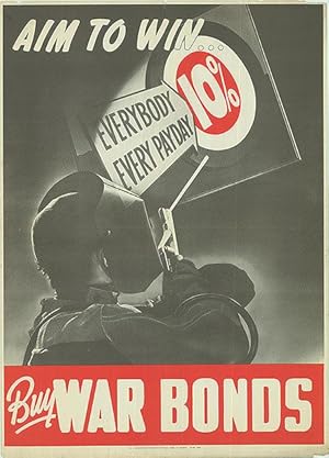 War Bond - Aim to Win. - Authentic Original 22" x 31" Folded Movie Poster