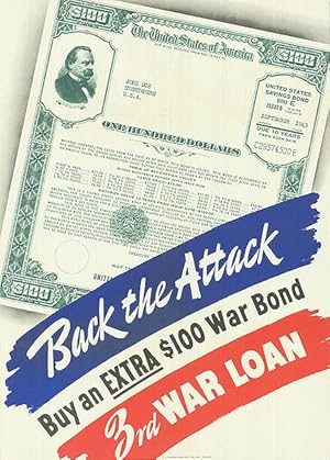 War Bond - Back the Attack - Buy an extra 100 - Authentic Original 20" x 28" Folded Movie Poster