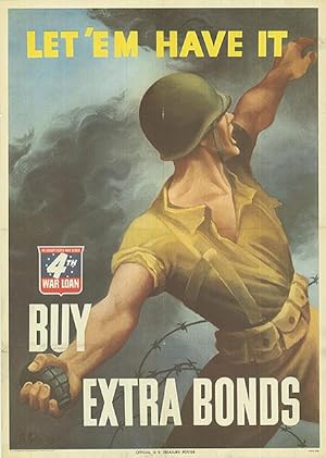 War Bond - Let 'em have it! - Authentic Original 20" x 28" Folded Movie Poster