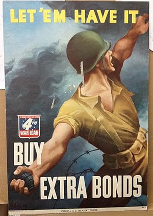 War Bond - Let 'em have it! - Authentic Original 9.25" x 13.75" Movie Poster