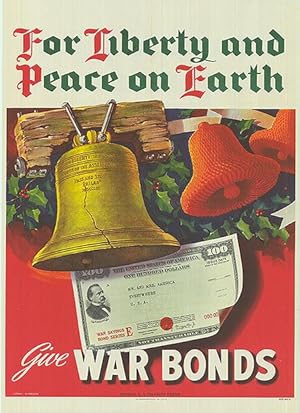 War Bond - For Liberty and peace on earth - Authentic Original 19.5" x 27" Folded Movie Poster