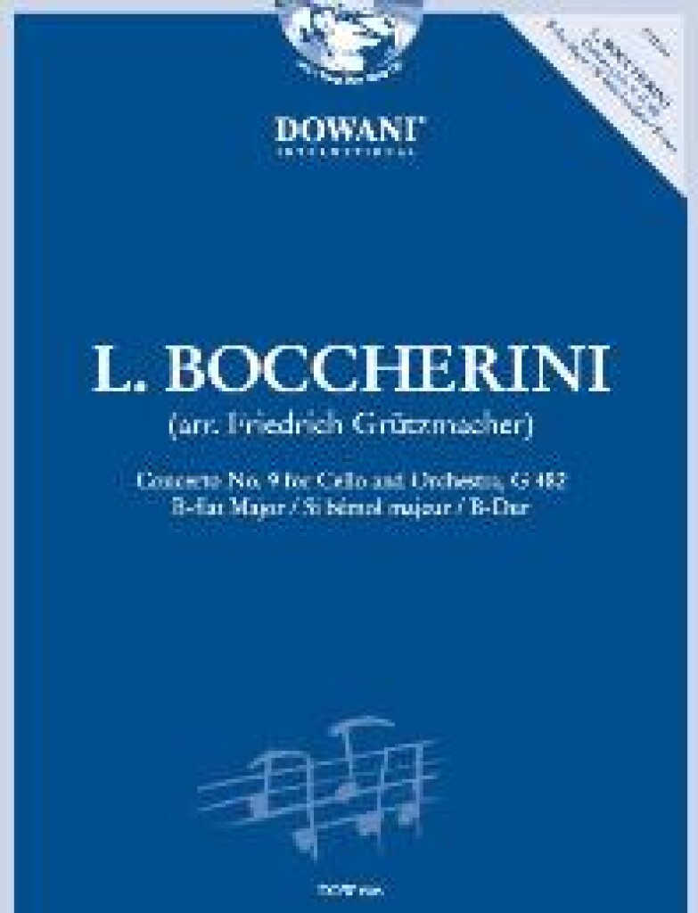 BOCCHERINI - Concierto nº 9 en Sib Mayor para Violoncello y Piano (Inc.CD) (Grutzmacher) - BOCCHERINI
