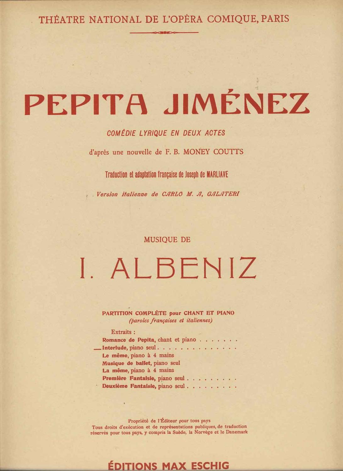 Resultado de imagen de albeniz pepita jimenez