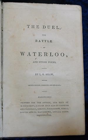 The Duel, The Battle of Waterloo, and Other Poems.