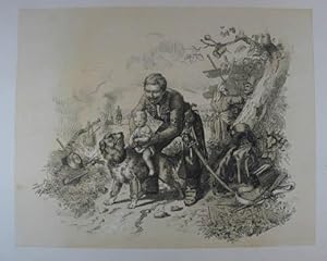 Der erste Ritt. Getönte Lithographie aus "Album der Künstler Wien's in eigenhändigen Zeichnungen"...