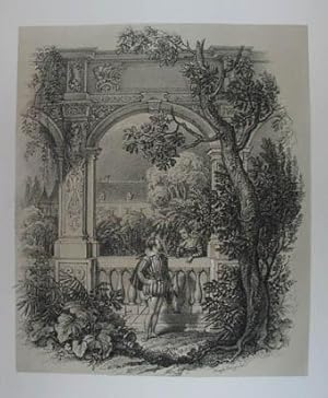 Scene aus dem Mittelalter. Getönte Lithographie aus "Album der Künstler Wien's in eigenhändigen Z...