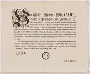 Verordnung: ?Der zweyte Artikel der Fürstl. Wechselordnung vom 1sten August 1715. unterwirft die ...