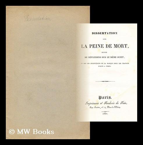 Dissertation sur la mort