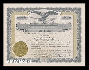 Jewish Memorial Hospital : Original Certificate of Life Membership, 10 January 1944 [with members...