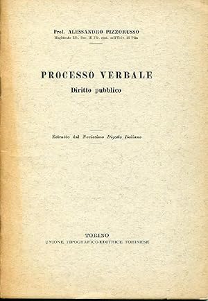 Processo verbale: diritto pubblico. Estratto