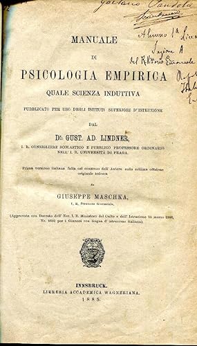 Manuale di psicologia empirica quale scienza induttiva pubblicato ad uso degli istituti superiori...