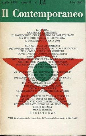 Il contemporaneo. Mensile. N. 12 aprile 1959. Direttore responsabile: Antonello Trombadori.