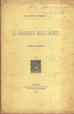 La sovranita della societa: studio critico.