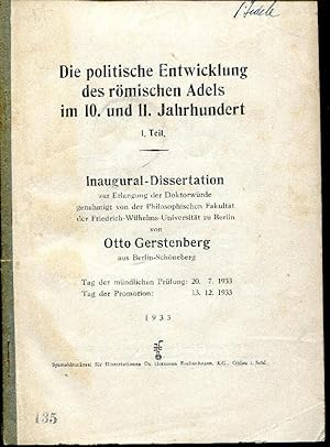 Die politische Entwicklung des römischen Adels im 10. und 11. Jahrhundert