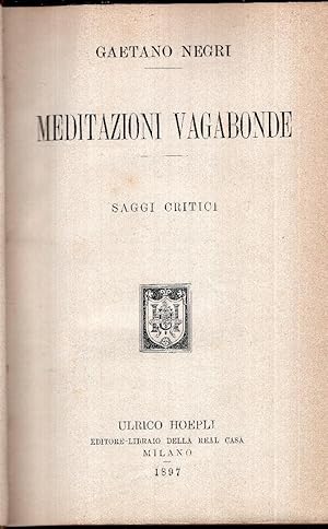 MEDITAZIONI VAGABONDE SAGGI CRITICI .