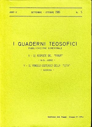 I Quaderni Teosofici. Pubblicazione bimestrale. Anno X nn. 3 4 e 5.