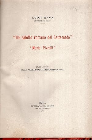 "Un salotto romano del Settecento" "Maria Pizzelli"