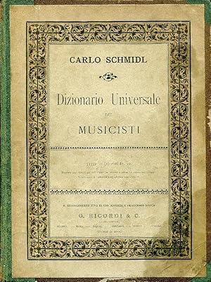 Dizionario universale dei musicisti compilato da Carlo Schmidl