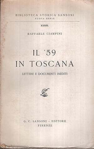 Il '59 in Toscana Lettere e documenti inediti