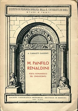 M. PANFILO RENALDINI. Poeta romanzesco del Cinquecento