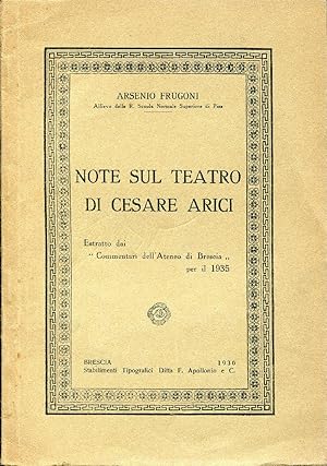 Note sul teatro di Cesare Arici. Estratto