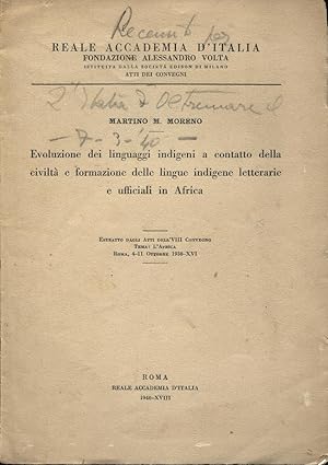 Evoluzione dei linguaggi indigeni a contatto della civiltà e formazione delle lingue indigene let...