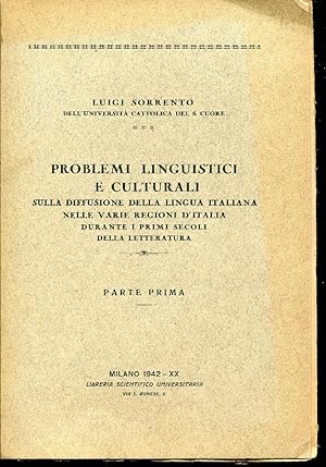 Problemi linguistici e culturali sulla diffusione della lingua italiana nelle varie regioni d'ita...