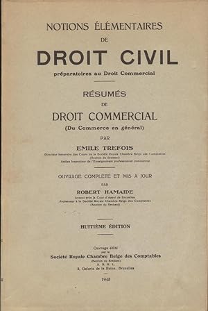 Notions élémentaires de Droit Civil, préparatoires au Droit Commercial - Résumés de Droit Commerc...