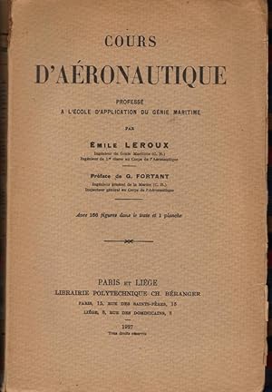 Cours d'aéronautique professé à l'Ecole d'Application du Génie Maritime