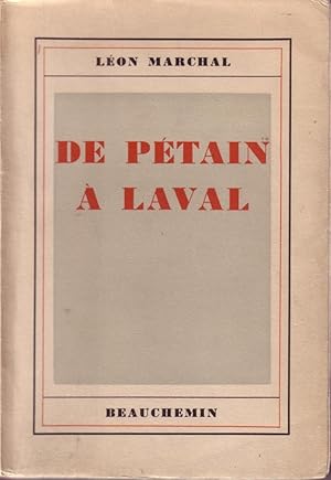 De Pétain à Laval