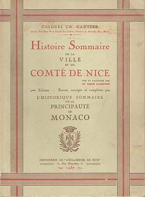 Histoire Sommaire de la Ville, du Comté de Nice et de la Principauté de Monaco