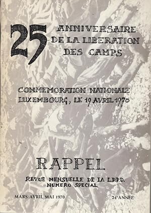 25ème Anniversaire de la Libération des Camps, Commémoration Nationale Luxembourg le 19 avril 1970
