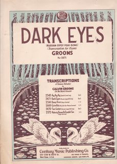 Dark Eyes (Russian Gypsy Folk-Song) Grooms No. 2671. Transcription for Piano