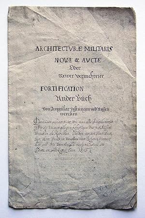 MANUSCRIPT: Fair copy of the dedication to Architecturae Militaris Novae & Aucta, dated 1630 and ...